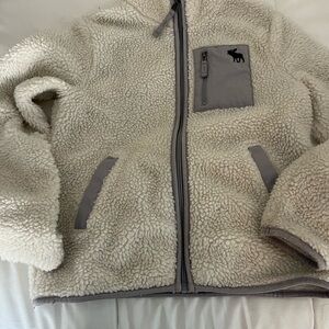 Kids Sherpa Fleece Jacket with Gray Accents